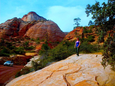 You can park your car on the side of the road and get out and explore. 