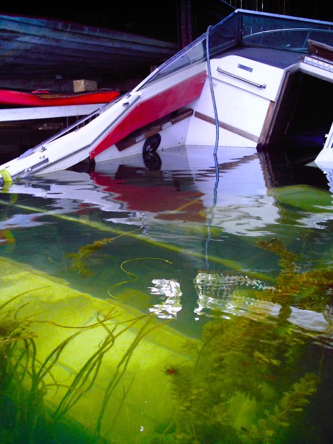 There were a lot of abandoned boats and houses.