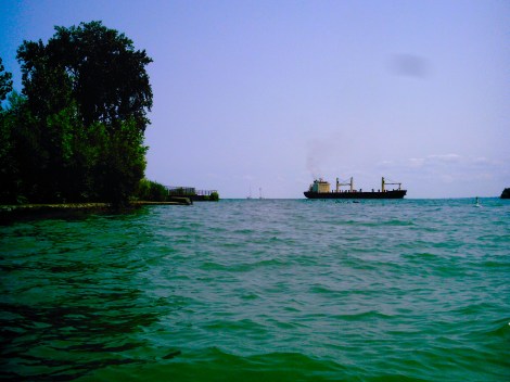 The Detroit River.