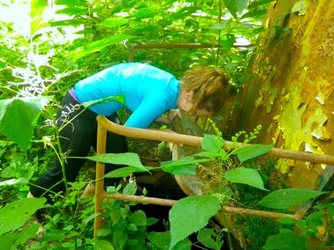 This hatch door was freaking heavy. It was just filled with water. 