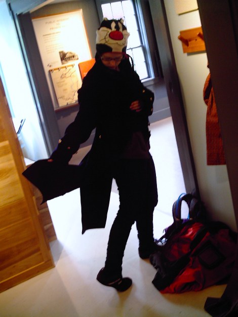 You could try on period clothes in the Canal Visitors Center! I’m going to need this captain’s jacket. 