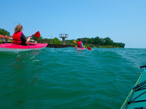 The Detroit River was a little choppy.